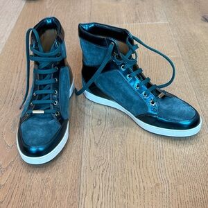 Jimmy Choo Teal High-Top Sneakers